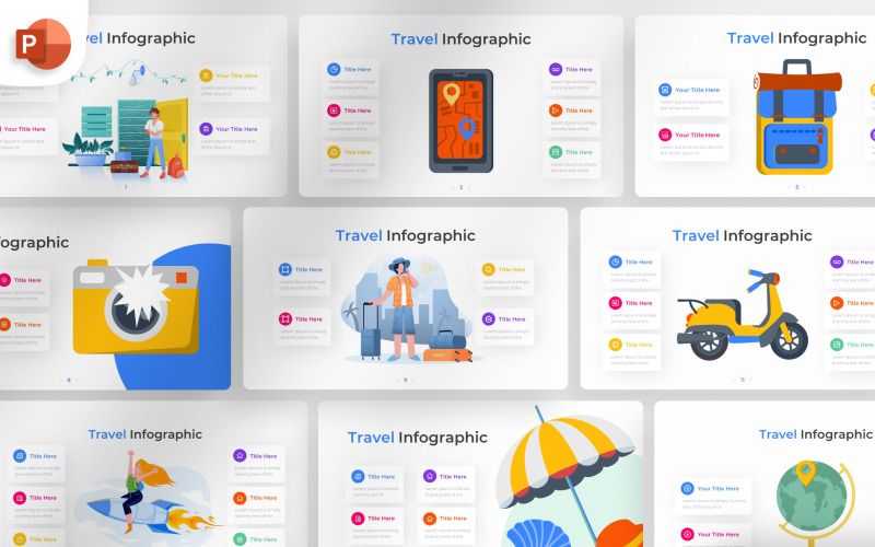 Szablon infografiki programu PowerPoint dotyczący podróży