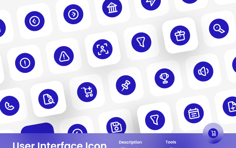 User Interface Icon Pack Circular Outline Style