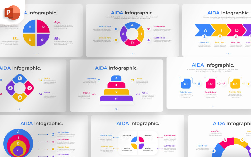 AIDA PowerPoint 信息图表模板