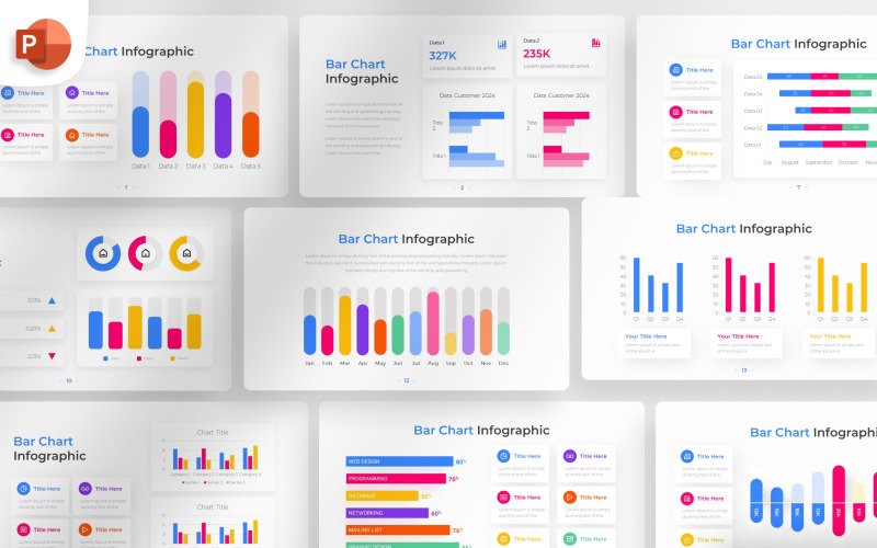 Çubuk Grafik PowerPoint İnfografik Şablonu