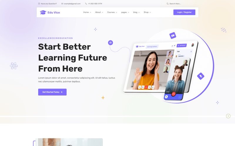 Edu-vice: modello HTML5 per l'istruzione universitaria e scolastica