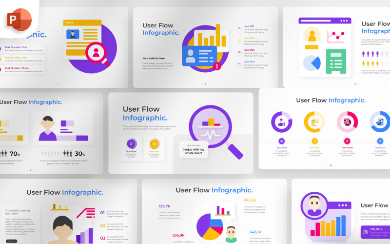 Modello di infografica PowerPoint sul flusso di utenti