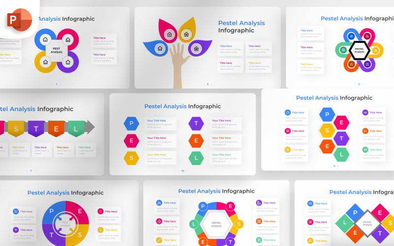 PESTEL Анализ Инфографический шаблон PowerPoint