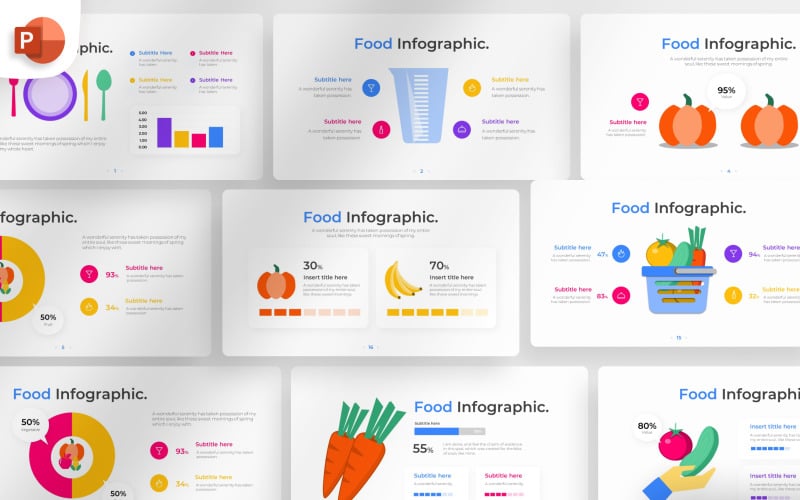 Plantilla de infografía de PowerPoint sobre alimentos