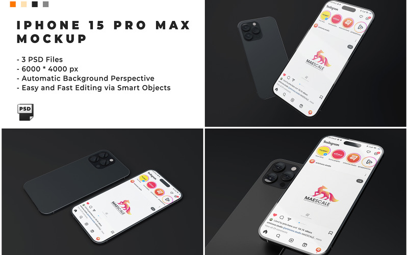 Plantilla de maqueta de iPhone 15 Pro Max