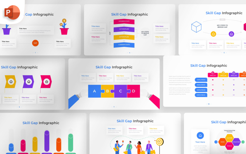 PowerPoint-Infografik-Vorlage für Kompetenzlücken