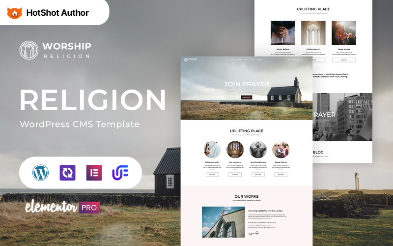 Worship — тема WordPress Elementor «Религия»