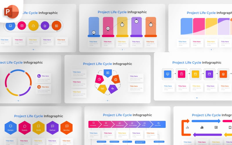 Жизненный цикл проекта Инфографический шаблон PowerPoint