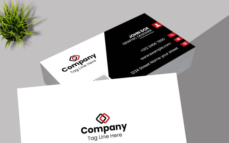 Business card Layout Template #374658 - TemplateMonster