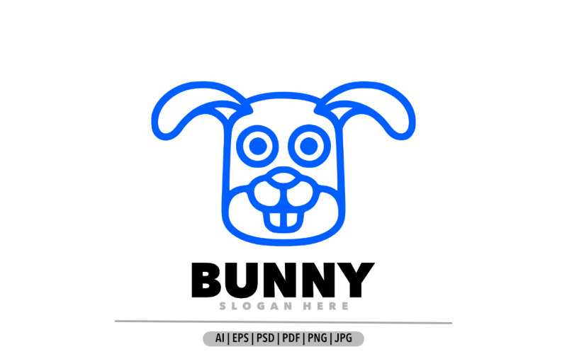 Création de logo de symbole de ligne de lapin