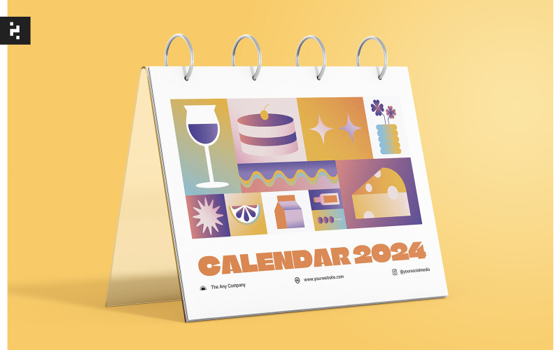 Creative Gradient 2024 Calendar #374638 - TemplateMonster