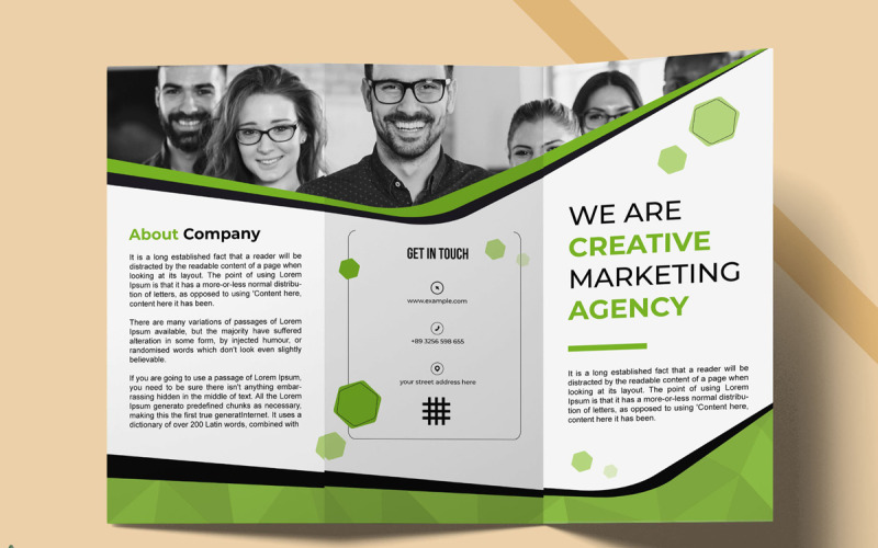Marketing Agency Broschyr Bi-Fold Mall