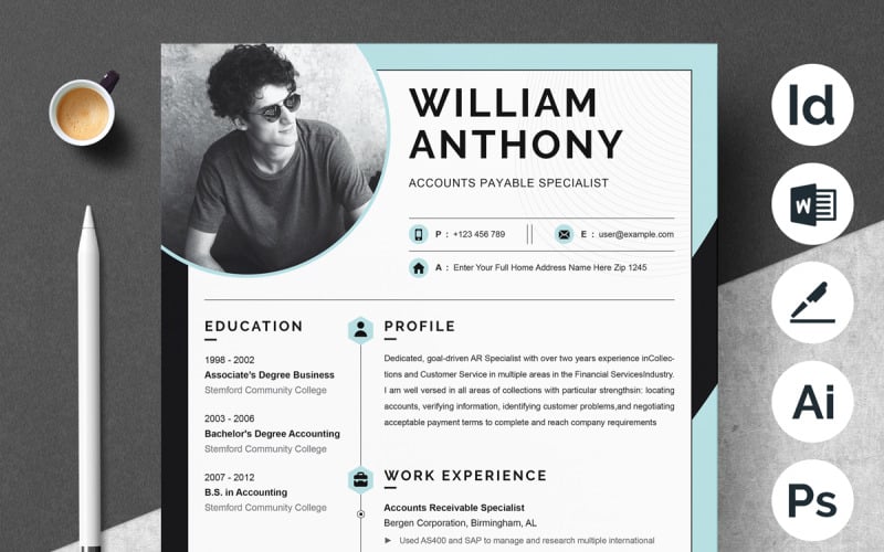 Modèle De Cv De CV Moderne Pages Apple Word