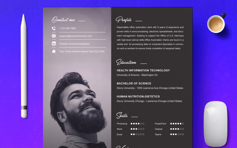 Modern Resume Template Design Layout