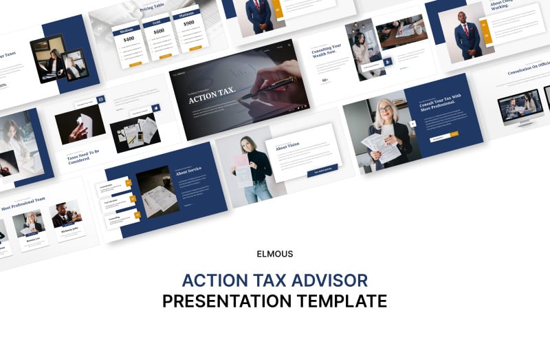 Aktion Steuerberater Powerpoint-Präsentationsvorlage