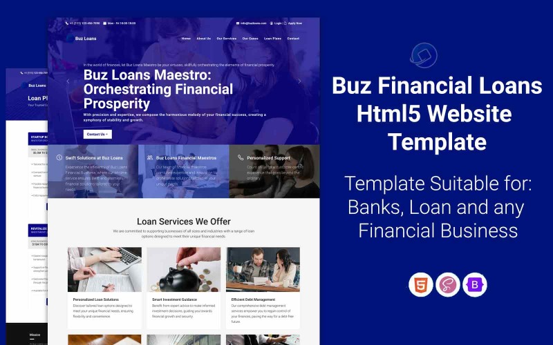Buz Financial Loans - Шаблон веб-сайта Html5 Финансовый и ипотечный секторы