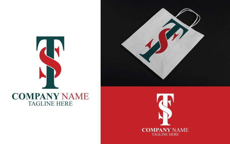Conception de modèle de logo de lettre TS créative