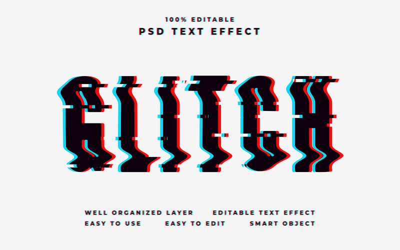 Effetto testo modificabile glitch