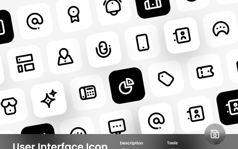 Gebruikersinterface Icon Pack Spot-overzichtstijl