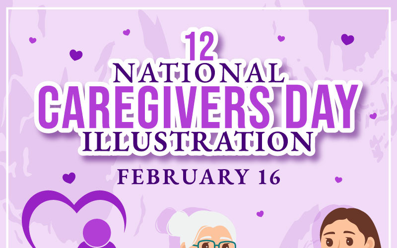 12 National Caregivers Day vektorillustration
