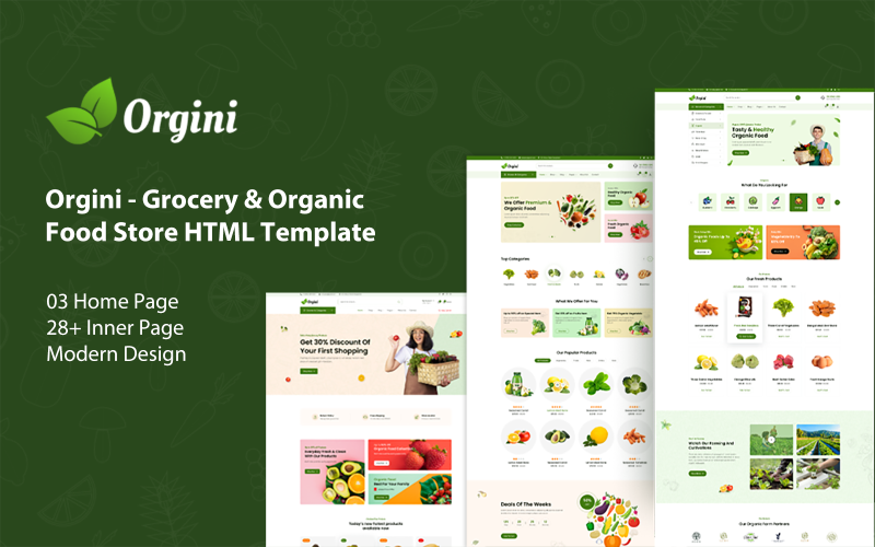 Orgini – Élelmiszerbolt és bioélelmiszer-áruház HTML-sablonja