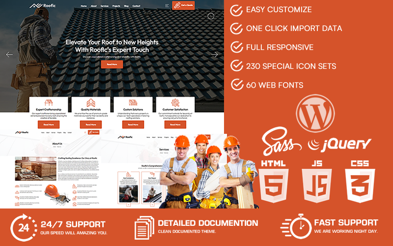 Střešní – střešní služby Téma WordPress