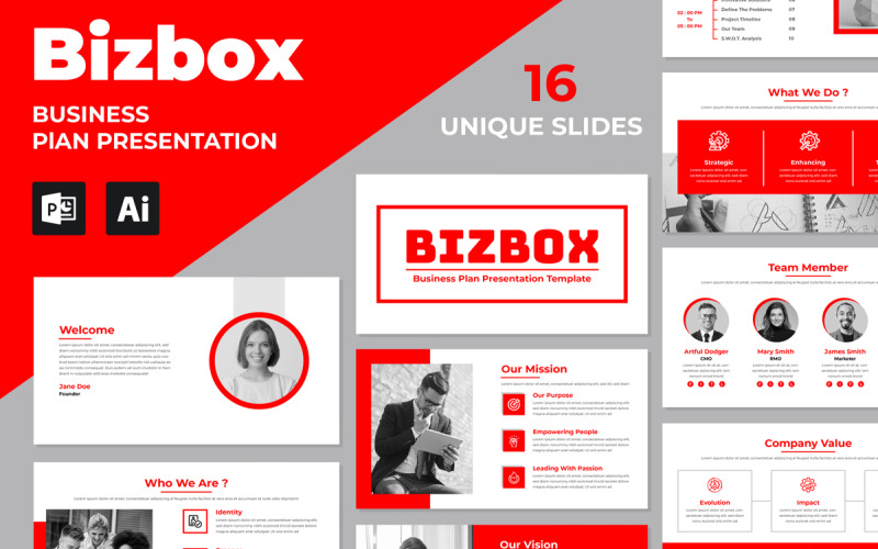 Creative Business Plan Presentation Template Layout