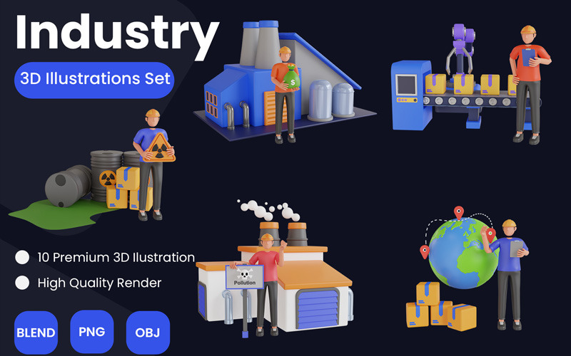 Illustrazione 3D dell'industria
