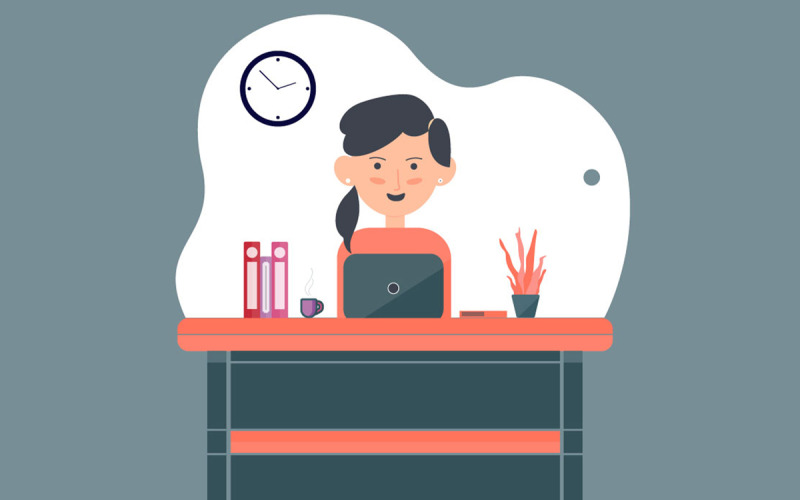 Irodai íróasztal Vector Design