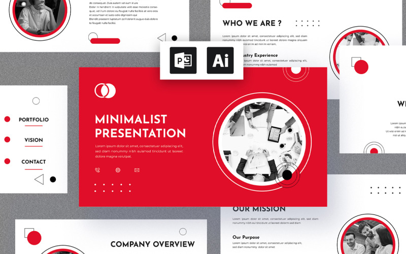 Minimal Presentation Template With Rad Color