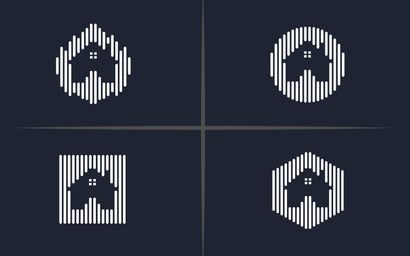 Modelo de design de logotipo de casa de onda sonora de casa