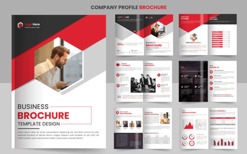 Vector bedrijfsprofiel en brochure sjabloonontwerp