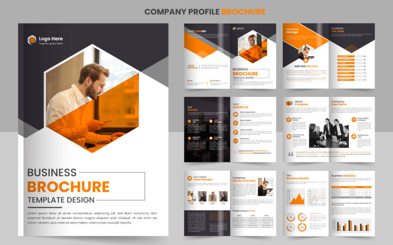 Vektor vállalati profil és brosúra sablon
