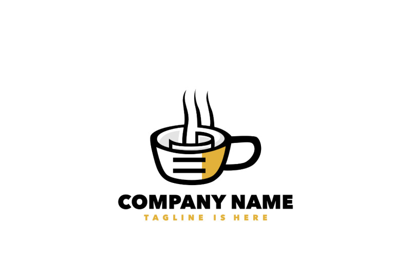 Modèle de conception de logo en papier café