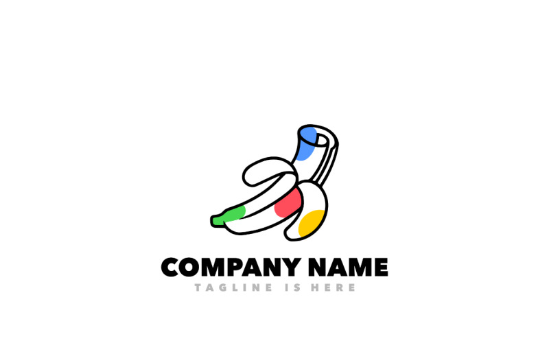 Design semplice del logo simbolo di banana di carta