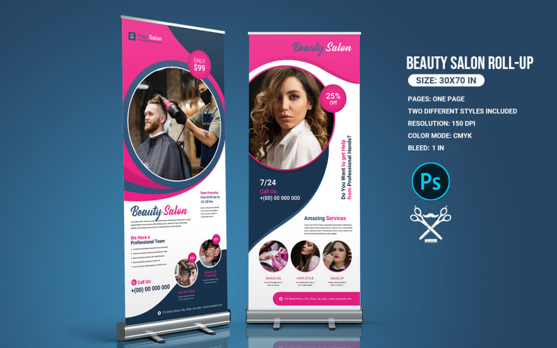 Gyógyfürdő és szépségszalon Roll Up Banner