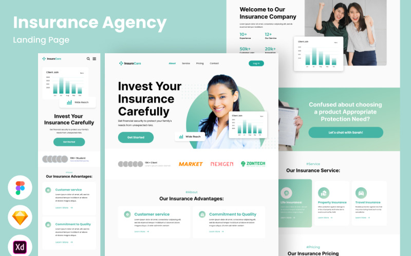 InsureCare - Целевая страница страхового агентства