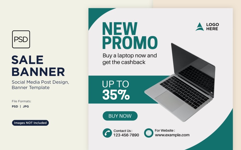 Laptop Exclusive Flash Sale Banner Design Template.
