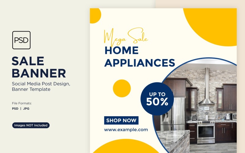 Super Sale op huishoudelijke apparaten banner ontwerpsjabloon.