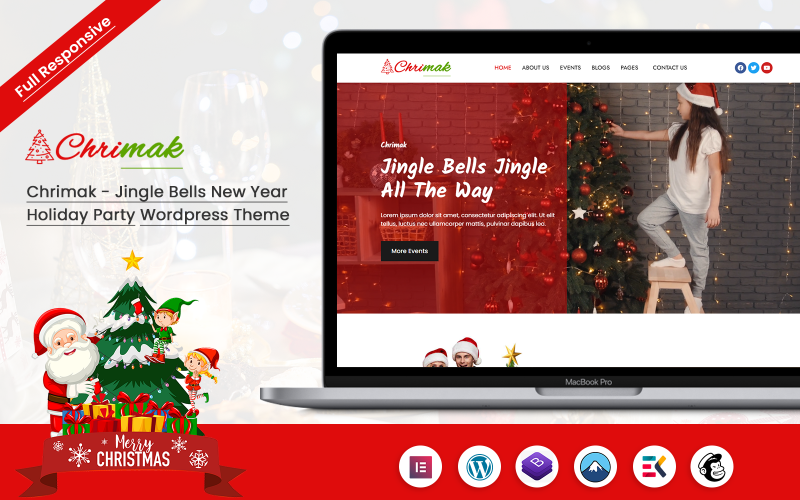 Chrimak - Rolničky Novoroční Holiday Party Téma Wordpress