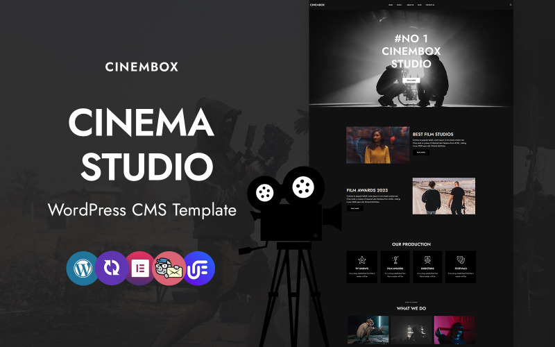 Cinembox - Cinema Studio WordPress Téma Elementor