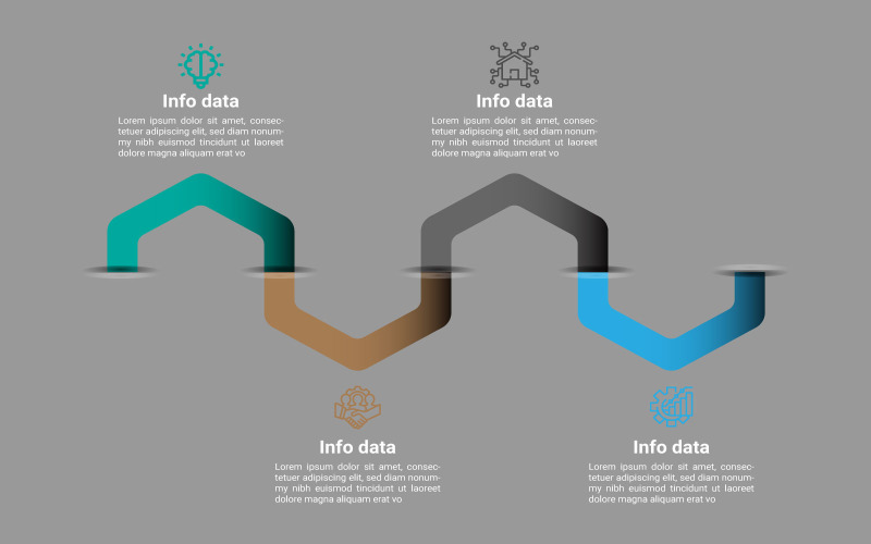 Diseño de flujo de trabajo infográfico vectorial de estilo polígono.
