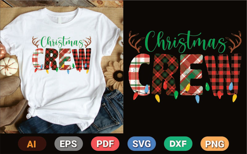 Dopasowana koszulka Christmas Crew Design Crew 2023