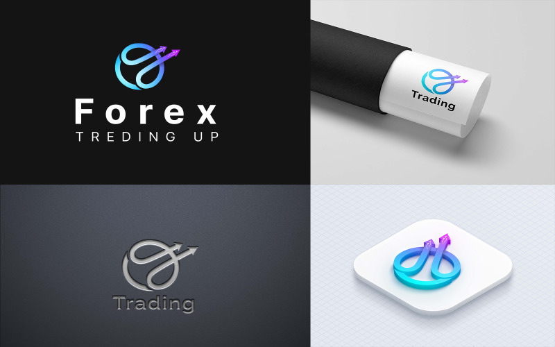 Forex висхідний тренд сучасних абстрактних логотип концепція