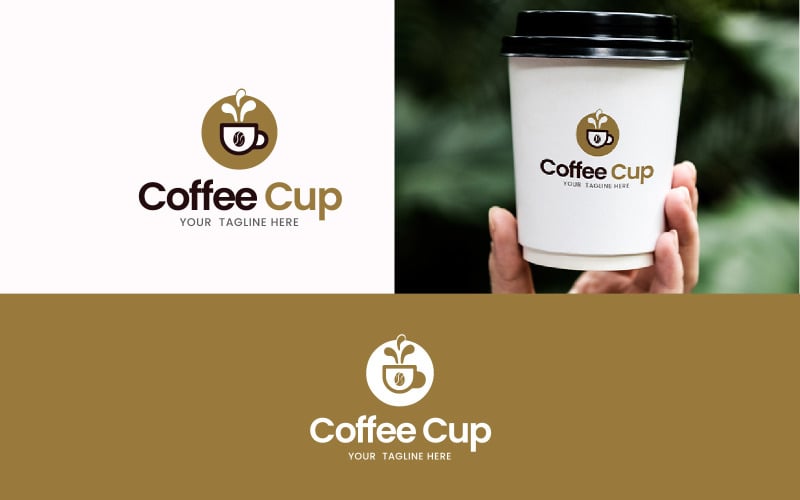 Minimalist cafe logo vector