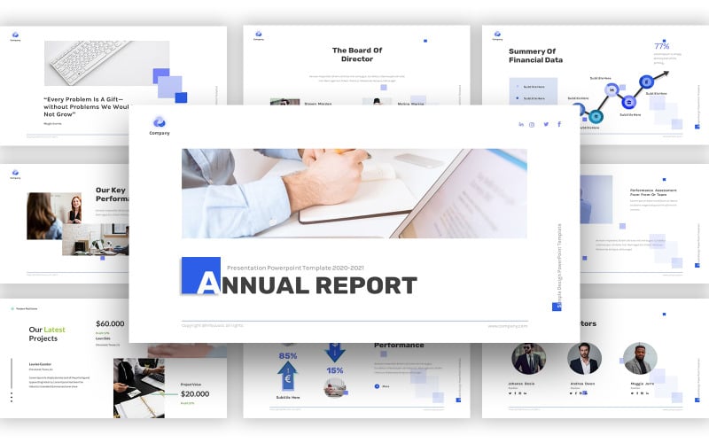 Minimaliste - Modèle Google Slides de présentation du rapport annuel