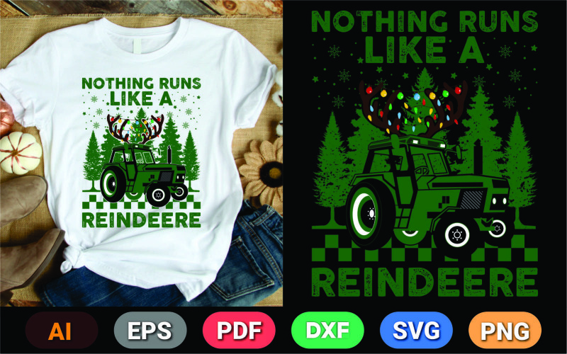 Niente corre come il design di una maglietta con renne