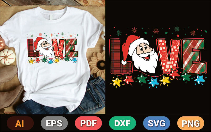 Noel Baba Şapkalı Tişört Tasarımıyla Noel Aşkı