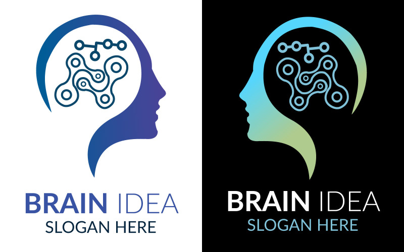 Шаблон дизайна логотипа мозга
