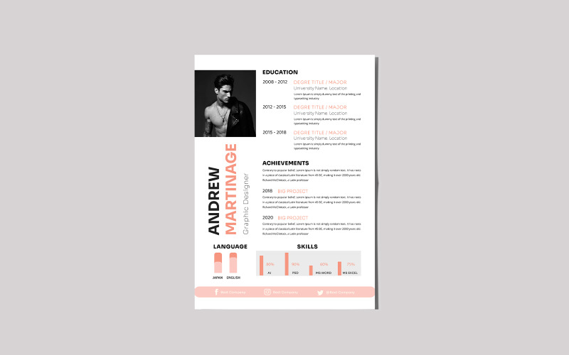Andrew Lebenslauf-Design-Vorlage